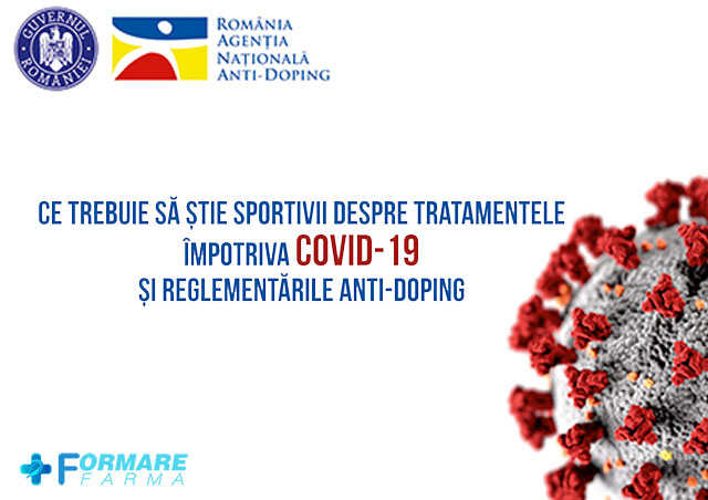 Agentia Nationala Antidoping publica lista de medicamente impotriva COVID-19 pe care sportivii le pot lua fara reteta